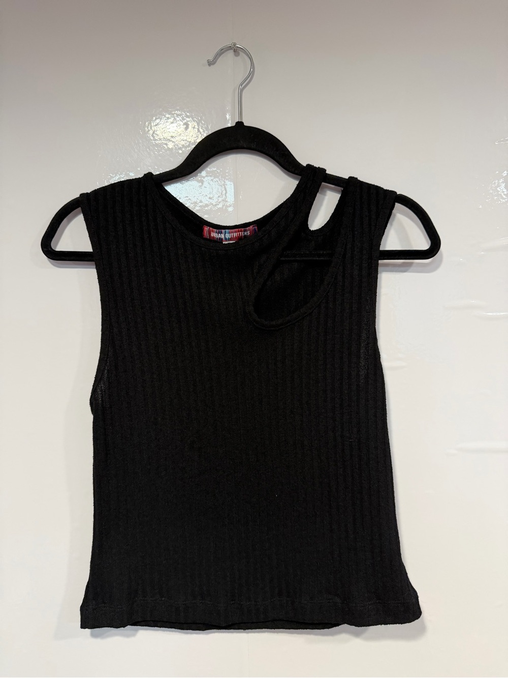 Black Ribbed NWT Urban Outfitters Asymmetrical Cutout tank Top